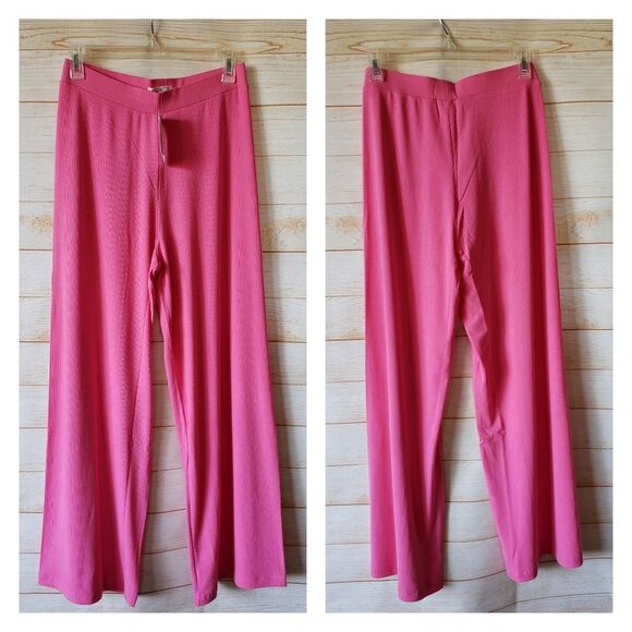 L*Space Charlie Cropped Ribbed Knit Pull On Stretchy Pants Women's Size Medium - Picture 4 of 9